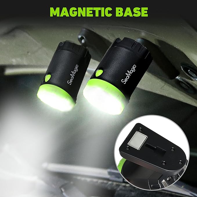 2-Pack Rechargeable LED Work Lights, 360-Degree Adjustable Spotlights with Magnetic Base, Clamp Lights for Barbecue, Workshop, Construction Site, Car Repairing and Home Using