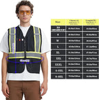 A-KSAFETY High Visibility Safety Vest for Men Women with Pockets and Zipper
