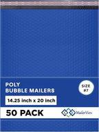 Royal Blue Extra Large Poly Bubble Mailers 14.25x20 inch #7 | Self Seal Large Padded Envelopes | Air Cushioned Bubble Mailer | Usable Size 14.25x19 Lightweight Mailing Shipping Bags| 50 Pack Bulk