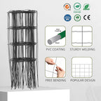Decorative Garden Fence Border Rolls, Total 14 in x 40 ft 2 Pack Metal Folding Flat Wire Fencing for Yard, Black PVC Coated Outdoor Patio Landscape Flower Bed Edging