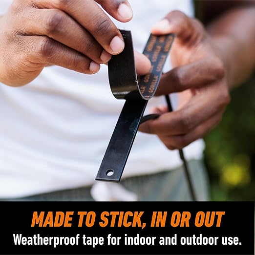 Gorilla Heavy Duty Double Sided Mounting Tape, Black Tape, 1" x 120" (Pack of 4) - Weatherproof for Indoor or Outdoor