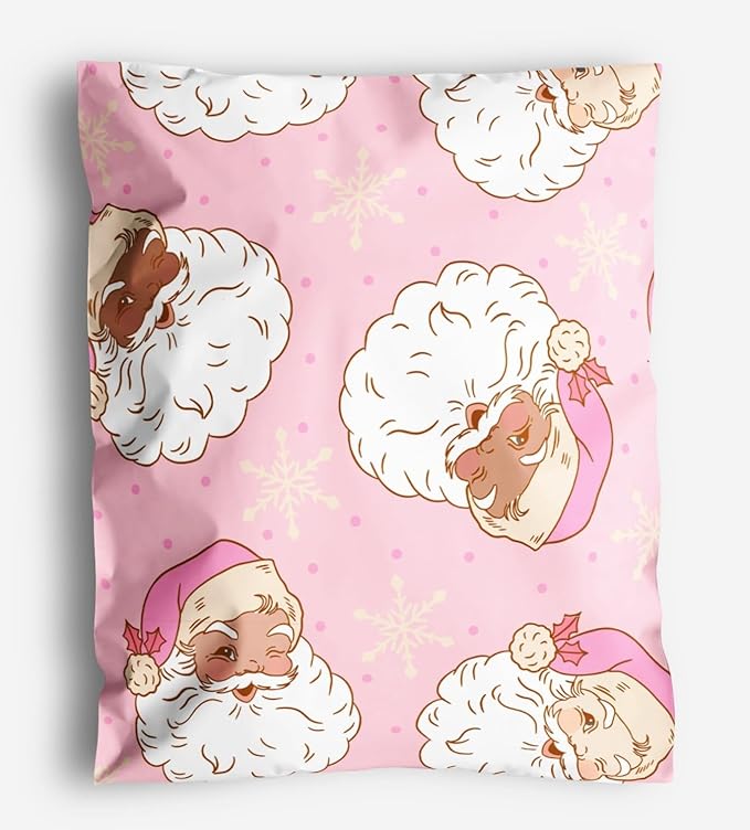 Christmas 10x13 Poly Mailers – Christmas Santas – Waterproof, Tear-Resistant Shipping Bags with Adhesive Seal – 100 Pack – Package Mint