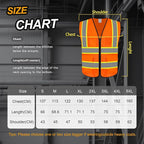 Hi Vis Vest for Men Women 5 Pockets High Visibility Vest with Reflective Strips,Safety Vest with Mesh Fabric, Breathable, (GR720-Orange,2XL).
