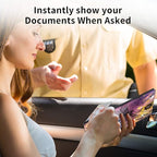 Car Registration and Insurance Holder, Leather Car Glove Box Organizer, Cool Car Accessories for ID, Driver's License Cards & Essential Document,Business Cards,Men&Women,Vintage Dragonfly