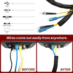 Black Braided Cable Management Sleeves Wire Loom Tubing Cord Protector Self-Wrapping (3/8"-12Feet)