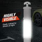 RoadHero 45 Inch Delineator Post with Rubber Base, Heavy Duty White Traffic Delineator Posts Cones with Reflective Collars for Parking Lots, Road Safety, Construction Events 3 Pack