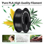 Geeetech 3D Printer Filament, PLA Filament 1.75mm Bundle 2kg for 3D Printer, Dimensional Accuracy +/- 0.02 mm (Black 2-Pack)