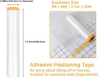 Muf 9 x 65 Feet Plastic Drop Cloth Protective Masking Film, Waterproof Plastic Sheeting with Masking Tape, Prevent Dust Paint for Car, Furniture, Carpet, Floor, 2 Pack