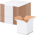 5x5x5 Small Shipping Boxes Set of 40, White Corrugated Cardboard Box for Small Business for Mailing Packaging Gifts
