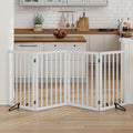 Dog Gate 32" Tall Freestanding Dog Gate for Doorways Foldable Pet Gate for Dogs Indoor (White,4 Panel)