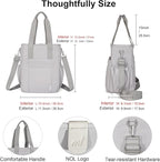 NOL Insulated Lunch Bag for Women, Large Spacious Lunch Tote Bag With Removable Adjustable Shoulder Strap with Multi Pockets, Leakproof Cooler Bag,Lightweight Nylon Waterproof Lunch Box For Work,Gray
