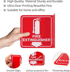 GicnKeuz Fire Extinguisher Sign, 6" x 6" Fire Extinguisher Projecting Sign with Down Arrow, Two-Sided Acrylic L-Signs, Including Screws, Easy to Install, Home Office/Business Use (8 Pack)