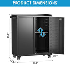 Metal Storage Cabinets with Door Pegboard,Lockable Garage Storage Cabinets with Wheels for Garage, Home, Office,Assembly Required,Black,13.8" D x 26" W x 34.3" H