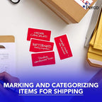 Perco Red 3x5 Inch Perforated Sticker Labels — 150 Stickers Per Roll — with Permanent Adhesive for Inventory Management, Color Coding, Moving Boxes, Retail, Organizing, Crafting & More — Made in USA