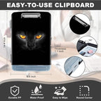 Clipboard with Storage,Heavy Duty Plastic Storage Clipboard with Low Profile Clip,Teacher Must Haves,Office Supplies,Black Cat Eyes