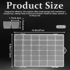 Dimeho 6 Pack Bead Organizer Box Plastic Clear Storage Containers 36 Grids Small Parts Organizer with Adjustable Dividers for Jewelry Craft Fishing Tackle Parts Storage Art DIY