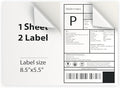 2000 Sheet (4000 Labels) | 8.5" x 11" 2 UP Half Sheet Self Adhesive Shipping Labels for Laser & Inkjet Printers | Ecommerce, Address, Mailing, Labeling, Packaging