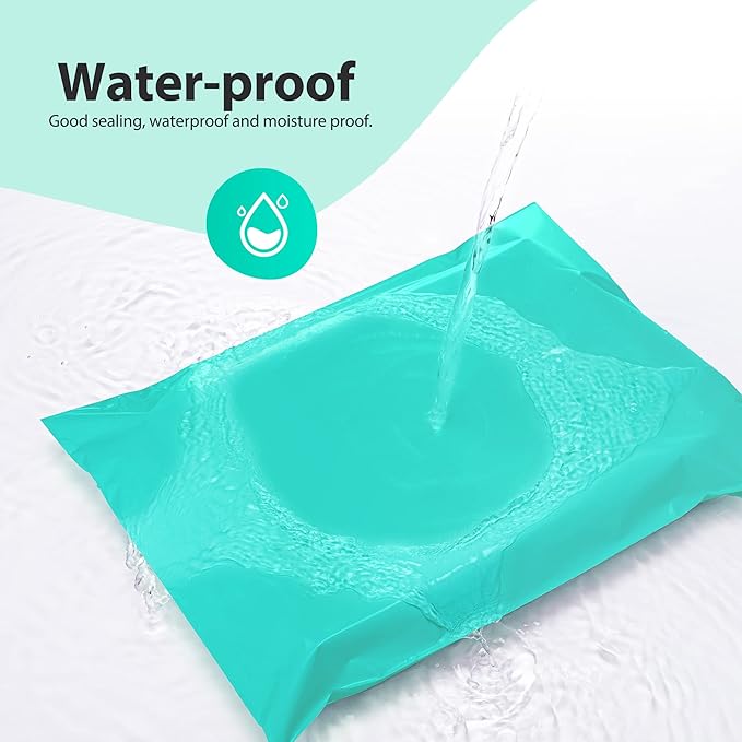 Fuxury Large Poly Mailers 14.5x19'' 100Pc, Waterproof Shipping Bags for Clothing, Strong Adhesive Mailers Poly Bags for Small Business Suppliers, Durable Shipping Envelopes Mailing Bags Teal