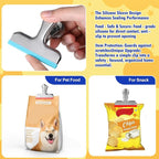 HOUSE AGAIN 6 Pack Stainless Steel Chip Bag Clips Covered with Silicone - NO More Sharp Edges - Color Coded for Food Bags - Air Tight Seal, Heavy Duty for Kitchen and Office, 3 Inches, Red,Yellow,Blue
