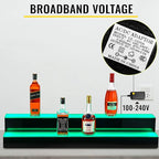 VEVOR LED Lighted Liquor Bottle Display Shelf, 2-Step 40-inch LED Bar Shelves for Liquor, Illuminated Home Bar Shelf with RF Remote & App Control 7 Static Colors 1-4 H Timing, Acrylic Lighted Shelf for 20 Bottles