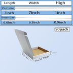 7x7x1 inch White Shipping Boxes 50 Pack, Small Corrugated Cardboard Mailer Boxes Bulk for Packaging Business Mailing Gift，Mini Mailer Boxes for Packaging Supplies Business Present