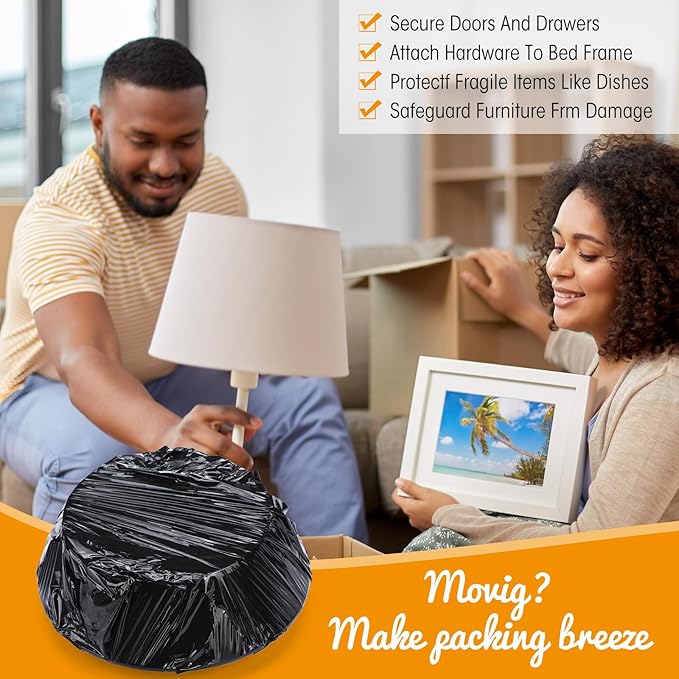 Sherr 5 Inch Stretch Shrink Film Roll Plastic Wrap for Moving Packing with Handle 800 Feet 80 Gauge Thick Industrial Self-adhering for Packaging Furniture Luggage Supplies (Black, 20 Pack)