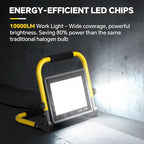 10000 Lumen LED Work Light: Portable Work Light with 6FT Cord - IP66 Waterproof Flood for Indoor/Outdoor Job Site Workshop Construction Garage Lighting, Tool Gifts for Men, Dad, Him