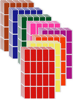 Royal Green Rectangular Color Coding Stickers 1.57inch x 0.75 inch Rectangle Label in 8 Assorted Colored Name Tags Labels for Kids(40mm x 19) 640 Pack