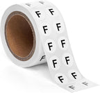 1000pcs Letter F Stickers, 0.5" Letter Sticker Dot Labels for Organization, Inventory, 1000/roll