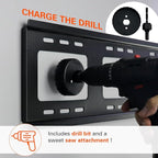 TV Wire Hider Kit for Wall Mount TV - in Wall Cable Management Kit with 2 Pass Throughs, Locking Brackets, and Hole Saw Drill Attachment