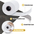 Azure Zone, Thermal Paper 2-1/4 X 85ft 100 Rolls, Fits Most POS Machines and Cash Registers, Great for Business Sales