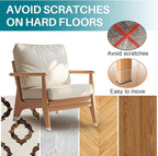 24 Pcs Chair Leg Floor Protectors Rectangle, Silicone Felt Furniture Leg Pads Caps Covers for Hardwood Floors (Fit Perimeter 5" to 5‑7/8")