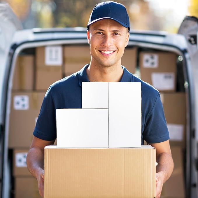 Eupako 30 Pack Small Shipping Boxes Assorted Sizes, White Corrugated Box Mailers, Cardboard Boxes for Packaging Small Business, Mailing, 4x4x4 & 8x6x6 & 10x7x5 10 PCS Each Small Boxes
