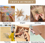 Brown Wrapping Paper Roll 24"x 1200" Craft Packing Paper for Moving Shipping, Gift Wrapping Paper, Bulletin Board Kraft Paper for Table Covering Poster Paper Christmas