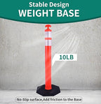 3PACK BESEA Traffic Delineator Cone 45”High Orange Traffic Safety Delineator Cones with Heavy Duty Rubber Base for Construction Site, Road Parking, People Control in Public(3PACK)