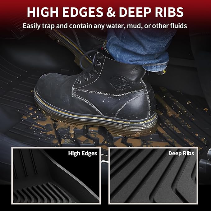 LASFIT Floor Mats & Cargo Mat for Volvo XC60 (2018-2026),XC60 All Weather Floor Liner TPE Custom Fit 1st & 2nd Row Car Mats and Floor Mats for XC60 Automotive Accessories(Not Fit PHEV (T8 Models))