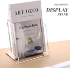 Acrylic Brochure Holder 6X8 Inches Clear Acrylic Flyer Holder Brochure Holder Sign Holder Pamphlet Holder Menu Holder Display Stand 1 Pack For Weddings Offices Exhibition Restaurants Hotel Etc…