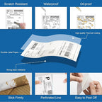 4”x6” Thermal Labels 1000 Labels, Shipping Label Thermal Paper for Thermal Printers Zebra & Rollo