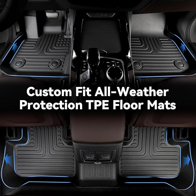 Hutisya-Floor Mats & Cargo Liner Set Fit for Acura TLX 2021-2025 All Weather Protection Anti-Slip & Durable TPE Full Set Liners Automotive Accessories-Black