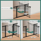 Fairy Baby 70.9"-76.3" Extra Wide Baby Gate for Stairs Doorways, Pressure Mount Pet Gate Auto Close Safety Child Gate, Long Large Dog Gate Indoor for House, 71 72 73 74 75 76 Inches Wide, Black