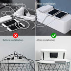 Cord Organizer Box, Cable Hider for Power Strips, Surge Protector, Extension Cord and Wire Management, Cable Management Box (2PCS/Large and Medium Size/White)