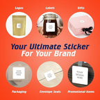 5-1000 Custom Vinyl Stickers - Upload Your own Image, Text, Design, Logo - Personalized Logo Labels for Handmade, Packaging, Bottle, Jars, Candle, Brand Stickers (White, 2x2 Square)