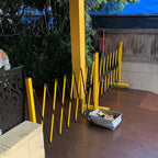 Expandable Mobile Safety Barricade - Retractable Metal Fence Stanchions with Casters, Traffic Barrier Gate for Indoor/Outdoor Use, 1.2mx2.5m (3.9ftx8.2ft) for Bus Stations