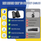 1" - 6.6FT Chew Proof Cord Protector from Pets, Black Heavy Duty Dog & Cat Cable Sleeve Cover - Flexible Split Sleeve for Home, Office, Automotive Wires