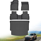 Hutisya-Floor Mats & Cargo Liner Set Fit for Nissan Rogue 2021-2025 2026 | S | SV | SL | Platinum (Not Sport) All Weather Protection TPE Full Set Liners Automotive Accessories