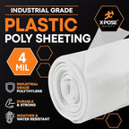 Xpose Safety Clear Plastic Sheeting (Bulk Full Pallet 50 Pack) – 12' x 100' Rolls – Heavy Duty 4 Mil Poly Sheet – Waterproof, Dustproof, Vapor Barrier – for Construction, Painting, Industrial Use