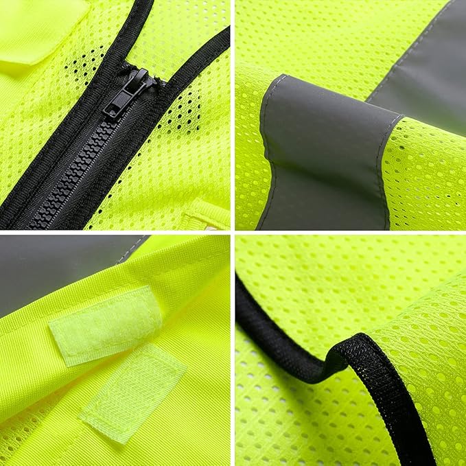 BeautyWill Custom Safety Vest Logo Class 2 High Visibility Reflevtive Vest Outdoor Protective Workwear