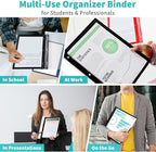 Binditek 30 Pack Clear Front Report Covers with 3 Prongs, 100-Sheet Capacity, Heavy-Duty Plastic Report Folder with Color Back Covers, 3 Metal Prongs Fasteners, for Letter Size, 5 Assorted Color