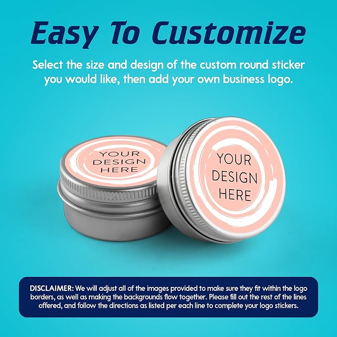 100 Custom Vinyl Stickers - Upload Your own Image, Text, Design, Logo - Personalized Logo Labels for Handmade, Packaging, Bottle, Jars, Candle, Brand Stickers (Peach, 5x5)