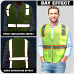 BeautyWill 10/20 Pack Custom Logo Safety Vest,Bulk High Visibility Class 2 Reflective Work Vests